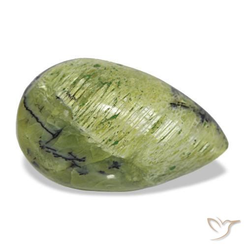 Opale naturale verde da 6,21 ct, taglio a pera, opaco