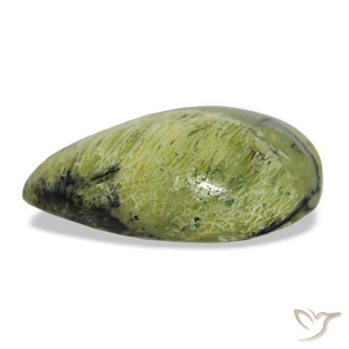 Opale naturale verde da 6,21 ct, taglio a pera, opaco