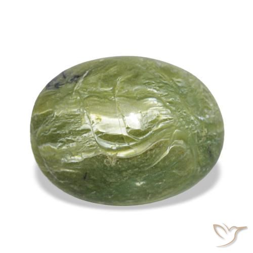 Opale naturale verde da 1,90 ct, taglio ovale, opaco