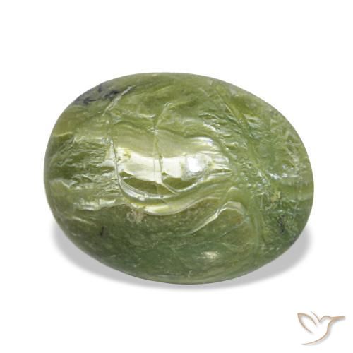 Opale naturale verde da 1,90 ct, taglio ovale, opaco