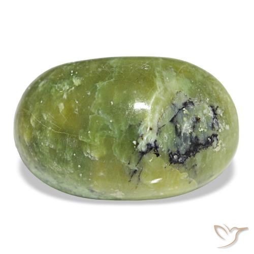 Opale naturale verde da 16,97 ct, taglio ovale, opaco
