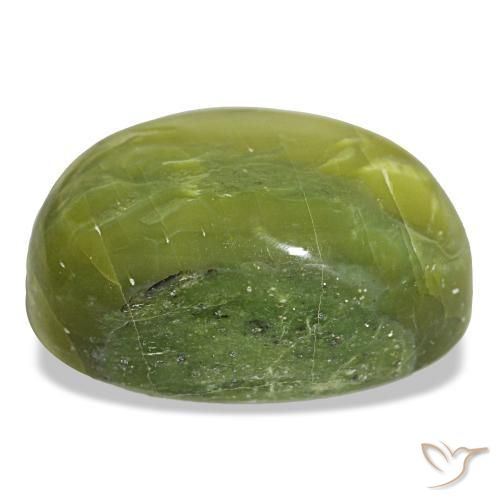 Opale naturale verde da 38,44 ct, taglio ovale, opaco