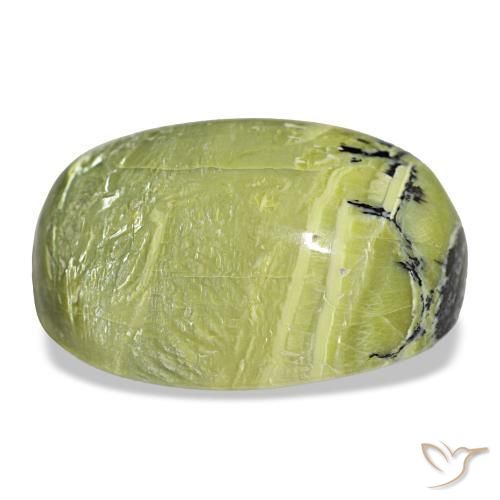 Opale naturale verde da 26,42 ct, taglio ovale, opaco
