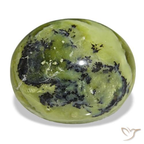 Opale naturale verde da 34,72 ct, taglio ovale, opaco