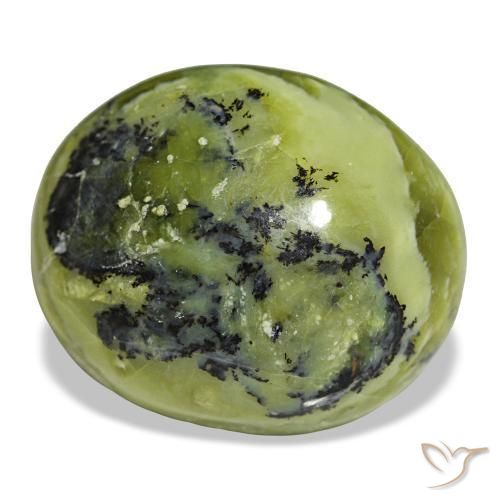 Opale naturale verde da 34,72 ct, taglio ovale, opaco