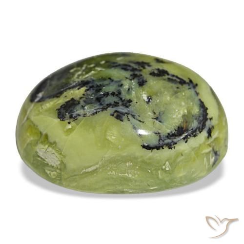 Opale naturale verde da 34,72 ct, taglio ovale, opaco