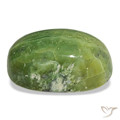 Opale naturale verde da 25,54 ct, taglio ovale, opaco