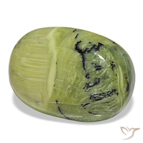 Opale naturale verde da 39,60 ct, taglio ovale, opaco