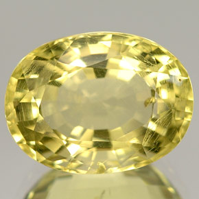 Ortoclasio naturale giallo da 5,38 ct, taglio ovale, VS