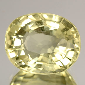 Ortoclasio naturale giallo da 4,56 ct, taglio ovale, VS