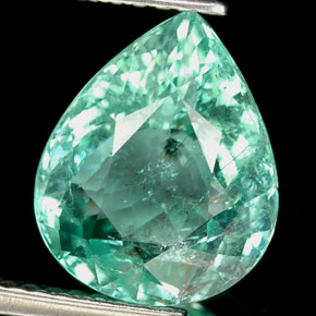 Tormalina paraíba naturale verde da 3,31 ct, taglio a pera, SI