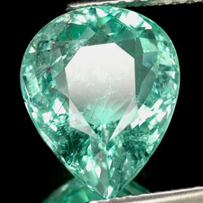 Tormalina paraíba naturale verde da 3,31 ct, taglio a pera, SI