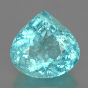Tormalina paraíba naturale blu da 5,87 ct, taglio a pera, I1