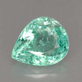Tormalina paraíba naturale verde da 3,31 ct, taglio a pera, SI