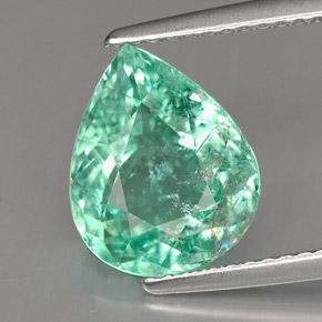 Tormalina paraíba naturale verde da 3,31 ct, taglio a pera, SI