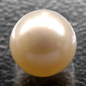 Perla naturale crema da 2,52 ct, sfera / palla, opaco