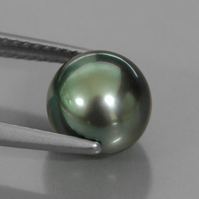Perla naturale verde da 3,83 ct, sfera / palla, opaco