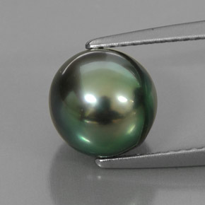 Perla naturale verde da 3,83 ct, sfera / palla, opaco