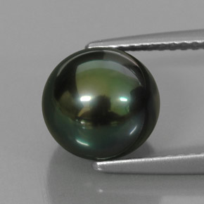 Perla naturale verde da 4,56 ct, sfera / palla, opaco