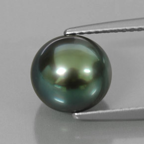 Perla naturale verde da 4,73 ct, sfera / palla, opaco