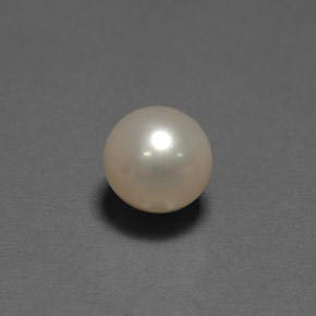 Perla Color crema naturale da 4.76 ct, Sfera, Opaco