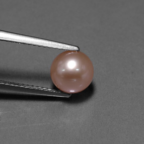 Perla naturale rosa da 2,98 ct, sfera / palla, opaco