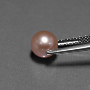 Perla naturale rosa da 2,98 ct, sfera / palla, opaco