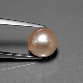 Perla Rosa naturale da 4.69 ct, Sfera, Opaco