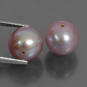 Perla naturale rosa da 6,43 ct, sfera / palla, opaco