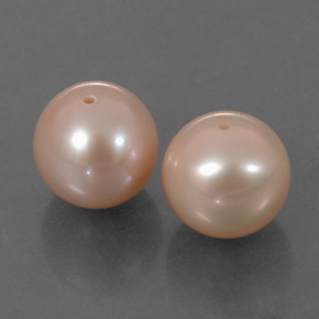 Perla naturale rosa da 6,47 ct, sfera / palla, opaco