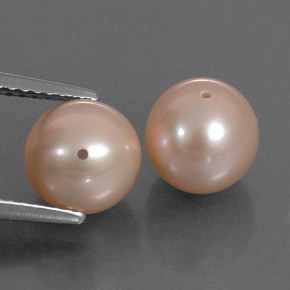 Perla naturale rosa da 6,47 ct, sfera / palla, opaco