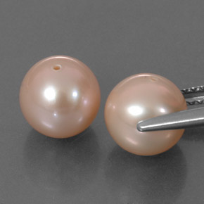 Perla naturale rosa da 6,47 ct, sfera / palla, opaco