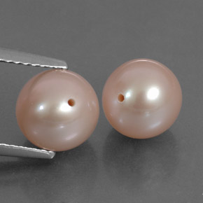 Perla naturale rosa da 6,59 ct, sfera / palla, opaco