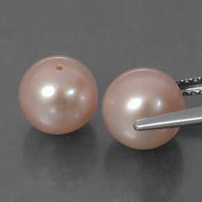 Perla naturale rosa da 6,59 ct, sfera / palla, opaco
