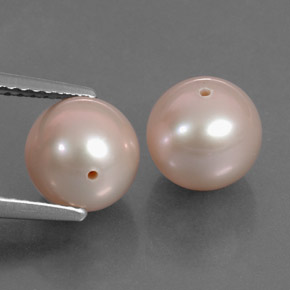 Perla naturale rosa da 6,43 ct, sfera / palla, opaco