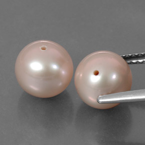 Perla naturale rosa da 6,43 ct, sfera / palla, opaco