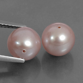 Perla naturale rosa da 6,69 ct, sfera / palla, opaco