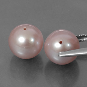 Perla naturale rosa da 6,69 ct, sfera / palla, opaco