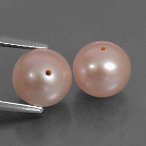 Perla naturale rosa da 6,35 ct, sfera / palla, opaco