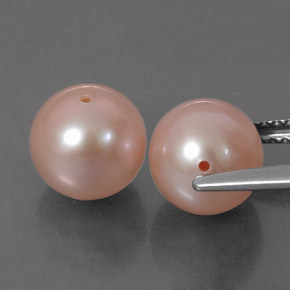 Perla naturale rosa da 6,35 ct, sfera / palla, opaco