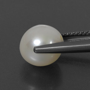 Perla Color crema naturale da 3.82 ct, Sfera, Opaco