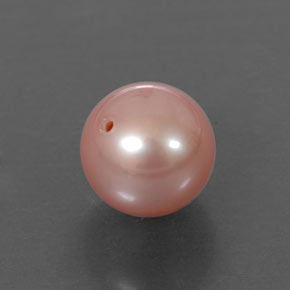 Perla naturale rosa da 3,39 ct, sfera / palla, opaco