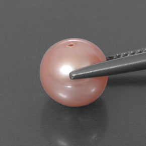 Perla naturale rosa da 3,39 ct, sfera / palla, opaco