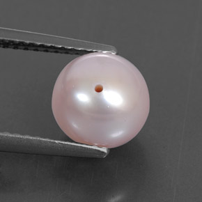Perla naturale rosa da 3,60 ct, sfera / palla, opaco
