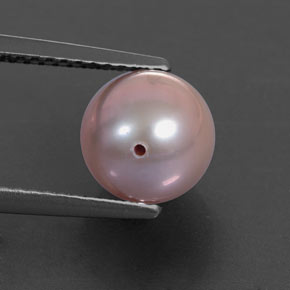 Perla Argento rosa naturale da 3.47 ct, Sfera, Opaco