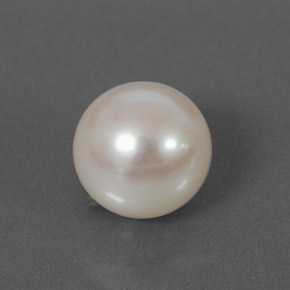 Perla naturale bianco da 3,98 ct, sfera / palla, opaco