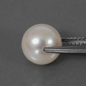 Perla naturale bianco da 3,98 ct, sfera / palla, opaco