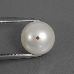 Perla naturale bianco da 3,71 ct, sfera / palla, opaco