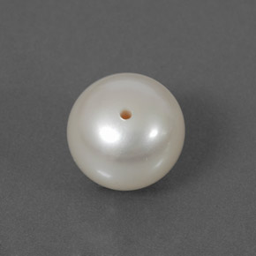 Perla naturale bianco da 3,71 ct, sfera / palla, opaco