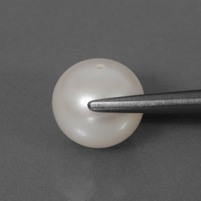 Perla naturale bianco da 3,71 ct, sfera / palla, opaco